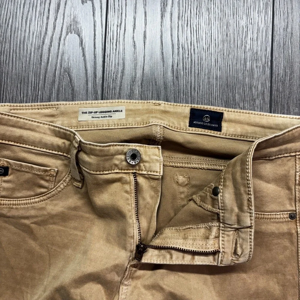 Adriano Goldschmied Jeans Womens 27R Brown The Zip Up Legging Ankle High Rise - Picture 3 of 11